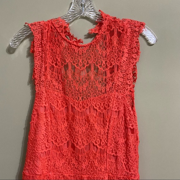 🆕 Free People Sz Md Coral Daydreamer Dress - Picture 5 of 5